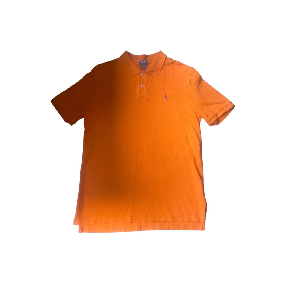 Polo Ralph Lauren Kids Orange Polo Shirt Pony‎ Logo Cotton Blend XL